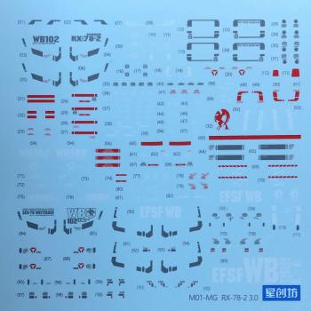[国際速達EMS発送!]MG 1/100 RX-78-2 ガンダムVer.3.0 高品質水転写式デカール