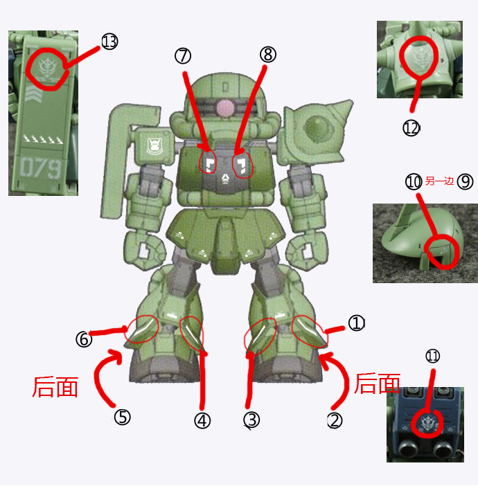 メガサイズ 量産型ザク 用 水転写式デカール - 通販 - guianegro.com.br