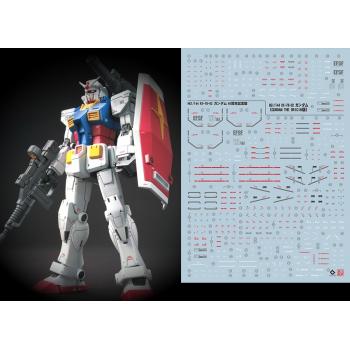 HG 1/144 RX-78-02 ガンダム THE ORIGIN 蛍光水転写式デカール 蛍光赤/白 ブラックライト発光