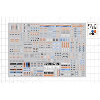 プラモデル通用 Vol.01/002 A5サイズ高精度水転写式デカール 